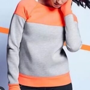 Athleta Orange and Gray Scuba Sweatshirt